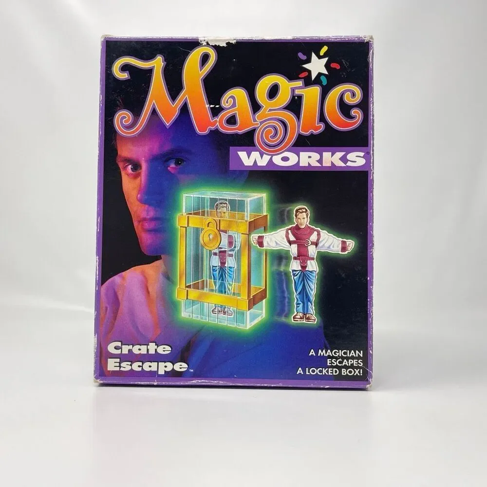 Vintage 1995 Milton Bradley Magic Works Crate Escape Trick Illusion Toy